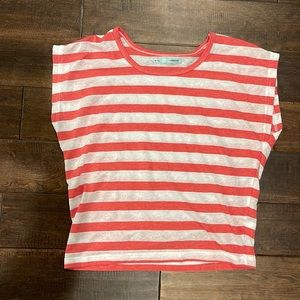 ✅Maurices coral & white striped top, xs